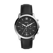 Fossil Neutra Mens Steel Black Leather Watch