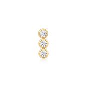 Ania Haie Gold Triple Stone Bezel Barbell Single Earring