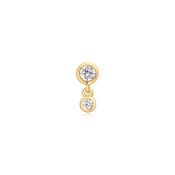Ania Haie Gold Bezel Dangle Barbell Single Earring