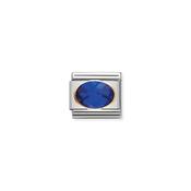 COMPOSABLE Classic FACETED CUBIC zirconia, stainless steel and 18k gold BLUE