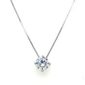 Sterling Silver Round Cz Pendant
