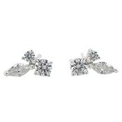 Forma Sterling Silver Round And Marquise Cz Stud Earrings image
