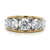 18ct Yellow Gold Laboratory Grown 3.53ct Five Stone Round Brilliant Diamond Ring image