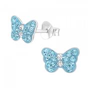 Sterling Silver Blue Butterfly Earrings