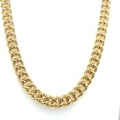Vintage 9ct Yellow Gold Solid Chunky Curb 18” Necklace image