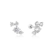 Ania Haie Silver Pavé Climber Barbell Earrings image