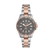 Fossil Blue Drive Three-Hand Two-Tone Rose &amp; Silver Stainless Steel Watch