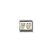 CHARM, COMPOSABLE LINK, DOUBLE HEARTS GLITTER image