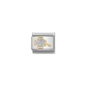 CHARM, COMPOSABLE LINK, GLITTER 4-LEAF CLOVER image