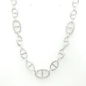 Sterling Silver Cz Love Lock Necklace image