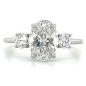 Sophia - Platinum 1.92ct Oval And Round Trilogy Laboratory Grown Diamond Engagement Ring