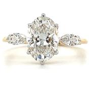 Alexa - 14ct Yellow Gold 3.39ct Laboratory Grown Six Claw Oval Diamond Engagement Ring With Side Stones image