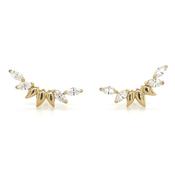 9ct Yellow Gold Marquise Climber Earrings image