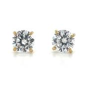 9ct Yellow Gold Four Claw Cz Stud Earrings image