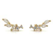 Golden Cz Climber Earrings image