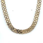 Vintage 9ct Yellow Gold Multi Row Venetian 16” Chain image