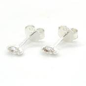 Sterling Silver Cz Marquise Stud Earrings image