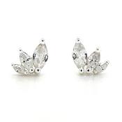 Sterling Silver Triple Marquise Cz Earrings image