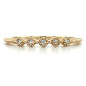 14ct Yellow Gold 0.08ct Milgrain Bezel Set Diamond Ring image