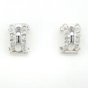 Aura Sterling Silver Smooth Scoop Earrings With Textured Border image