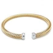 Golden Two Tone Woven Stainless Steel Centred Bangle image