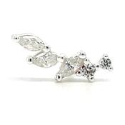 Sterling Silver Cz Climber Single Ear Stud image