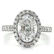 Piper - Platinum 2.69ct Oval Halo Laboratory Grown Diamond Engagement Ring