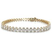 14ct Yellow Gold 4.04ct Oval Bezel Laboratory Grown Diamond Tennis Bracelet