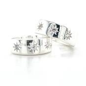 Sterling Silver Small Starry Cz Hoops image