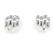 Sterling Silver Smooth Multi-Stepped Scoop Earring