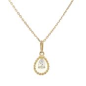 9ct Yellow Gold Twisted &amp; Cz Pear Pendant image