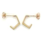 9ct Yellow Gold Angular Half Hoop Earrings image