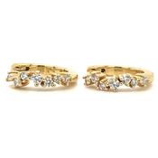 Golden Scattered Cz Hoop Earrings image