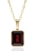 9ct Yellow Gold Large Octagon Garnet Pendant
