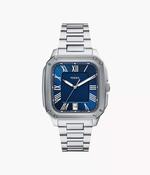 Fossil Crosby Blue Dial Silver Colour Stainless Steel Watch