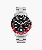 Fossil Blue GMT Silver Colour Stainless Steel Watch