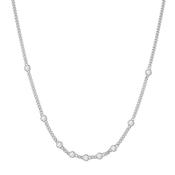 Ania Haie Silver Multi Station Round Stone Chain Necklace