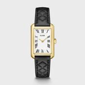 Cluse Belisenna Watch Leather, Black Quilted, Gold Colour