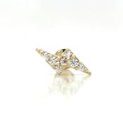 9ct Yellow Gold Lightening Bolt Single Flatback Earring