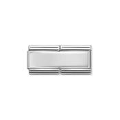 Composable Classic Double Engraved steel and 925 sterling silver CUSTOM Smooth Plate
