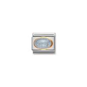 Composable Classic Month Stone in Steel, 18ct Gold March Aquamarine