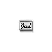 Composable Classic PLATES Steel And Sterling Silver DAD in Italics