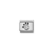 Composable CL SYMBOLS Steel, Cz And Sterling Silver Paw Print