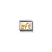 Composable Classic SYMBOLS Steel And 18ct Gold Horse With Rider