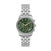 Michael Kors Bryant Silver Watch with Green Dial