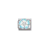 COMPOSABLE CL SYMBOLS stainless steel, enamel, Cubic Zirconia and 925 sterling silver Blue Flower