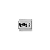 Composable Classic PLATES OXIDIZED steel and 925 sterling silver FRIENDSHIP