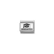 Composable Classic OXYDISED PLATES 2 in steel and 925 sterling silver Graduation with Hat