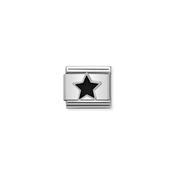 Composable Classic SYMBOLS in stainless steel , enamel and 925 sterling silver Black Star