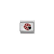 Composable Classic SYMBOLS in stainless steel , enamel and 925 sterling silver Ladybird